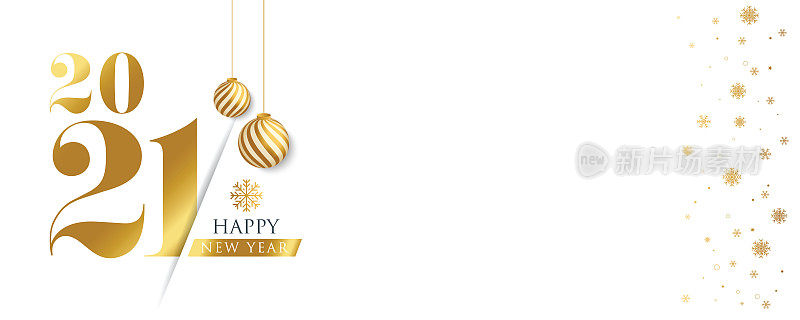 2021 Happy New Year background. Seasonal greeting card template. stock illustration